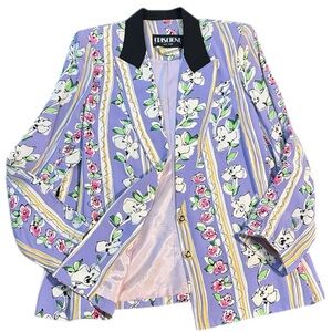 Criscione Vintage Lavender Floral Blazer Jacket
